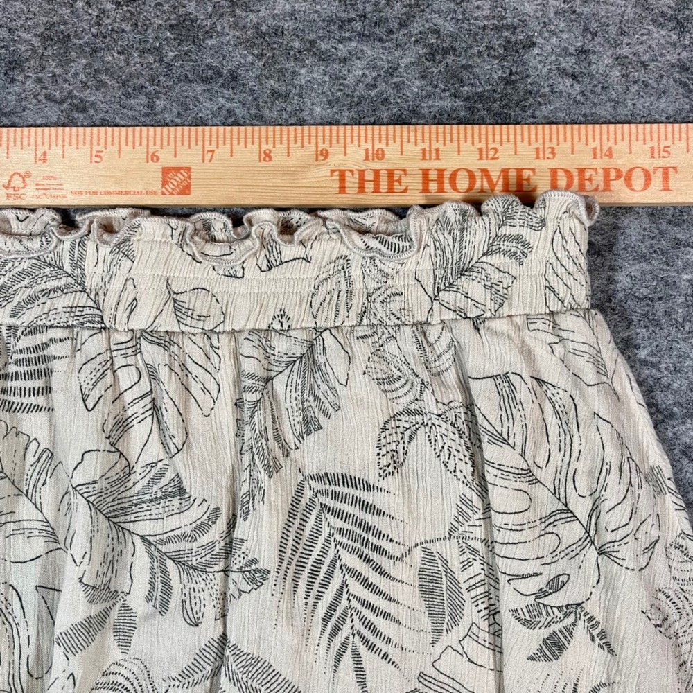 Paper Crane Tiered Mini Skirt Womens M Cream Tropical Ruffle‎ Coastal Beach Boho - Picture 10 of 10